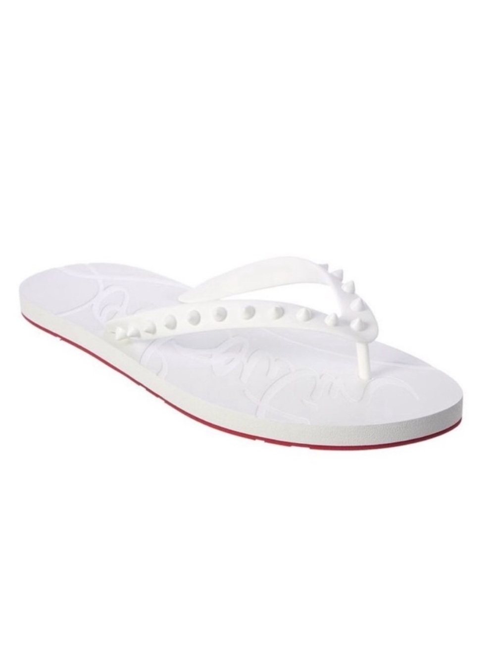 Christian Louboutin white stud spike white sandals